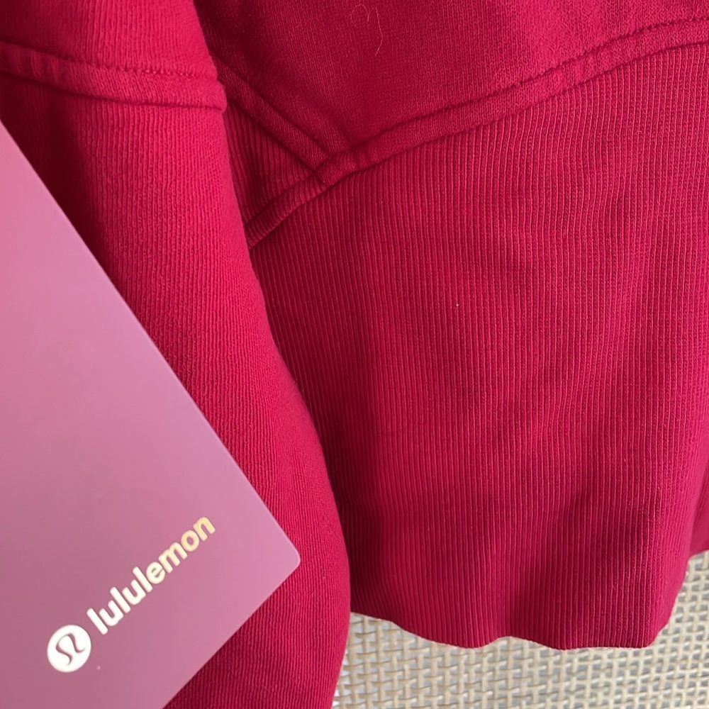 NWT LULULEMON SCUBA OVERSIZED HALF-ZIP HOODIE NEW YEAR SIZE XS/SMALL DARK RED - Picture 7 of 7